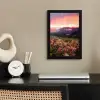 Bloemen - Bergen - Landschap - Nacht - Lucht - Roze fotolijst zwart zonder passe partout klein -sfeer1