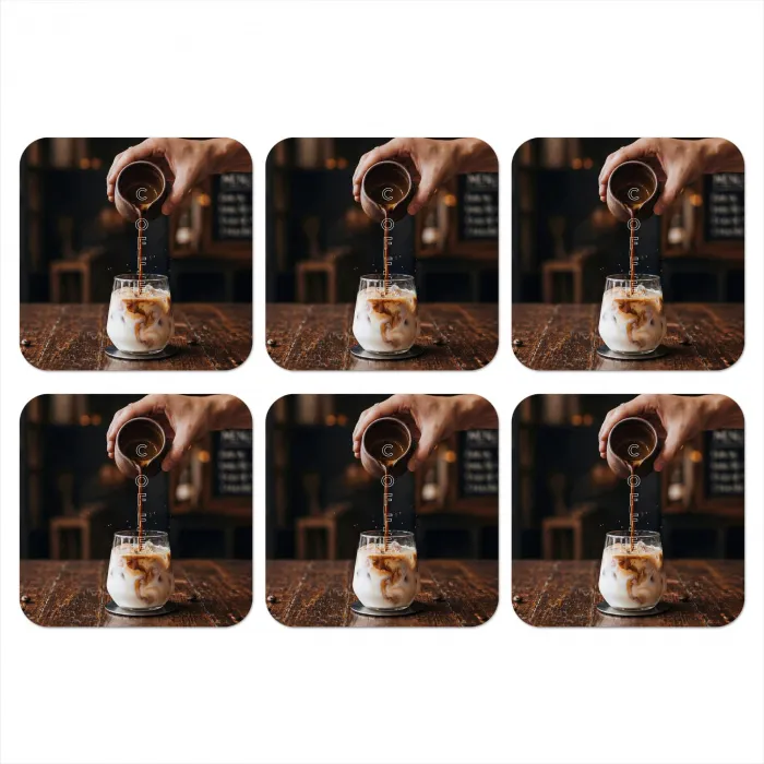 Espresso - Melk - Café onderzetter kurk middel -3d