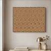 Okergeel - Patroon - Bloem - Donkerblauw Textielframe zwart klein 947 -sfeer2