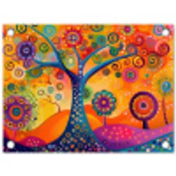 Boom - Levensboom - Abstract - Kleurrijk tuinposter los doek klein -3d