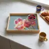 Tulpen - Roze - Stelen Dienblad Rechthoek middel -sfeer2