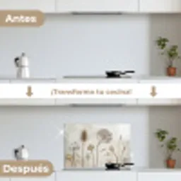 Bloemen - Waterverf - Stilleven - Bruin - Vintage keuken achterwand spatscherm klein -voor_na_ES