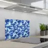 Blauw - Camouflage - Golvend keuken achterwand spatscherm klein 900 -3d_schuin