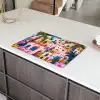 Kleurrijk - Roze - Oranje - Geel - Bloemen Inductie beschermer vinyl 3mm klein -sfeer8