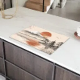 Bergtop - Meer - Bloesem Inductie beschermer vinyl 3mm klein -sfeer8