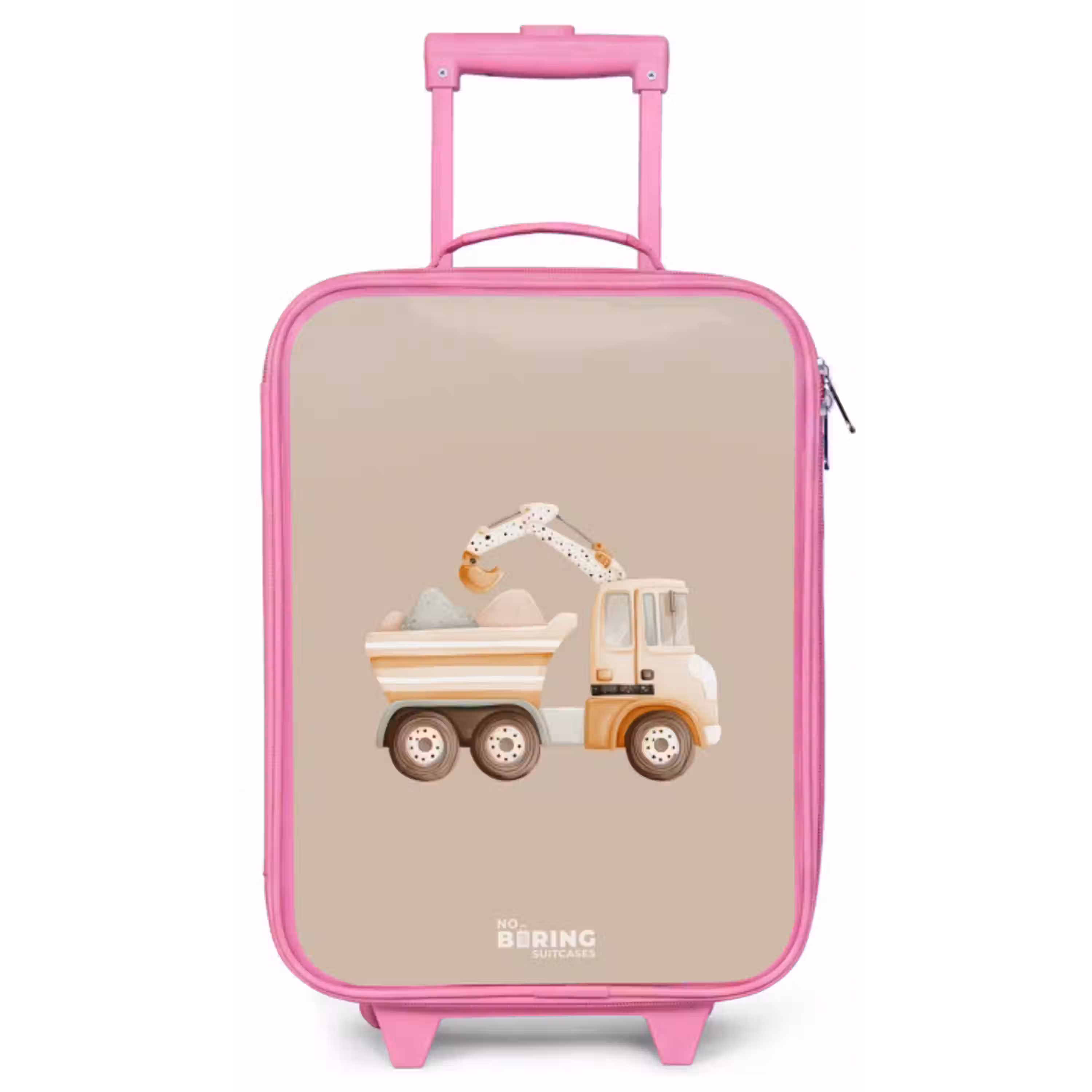Gele kiepwagen in neutrale kleuren Kinderkoffer - Roze klein -zz3dotto