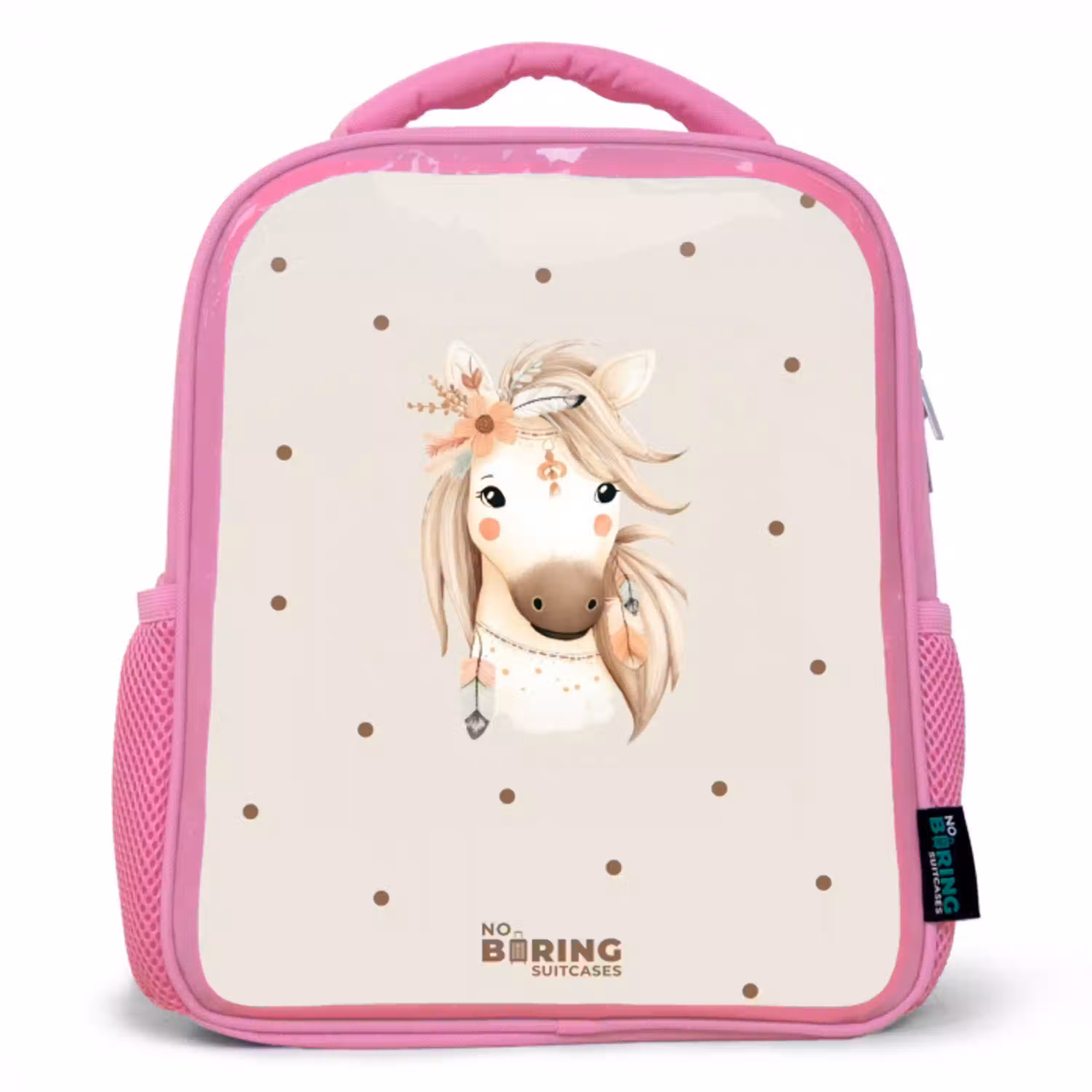 Bohemian paard in pastel kleuren Kinderrugzak - Roze middel -3d