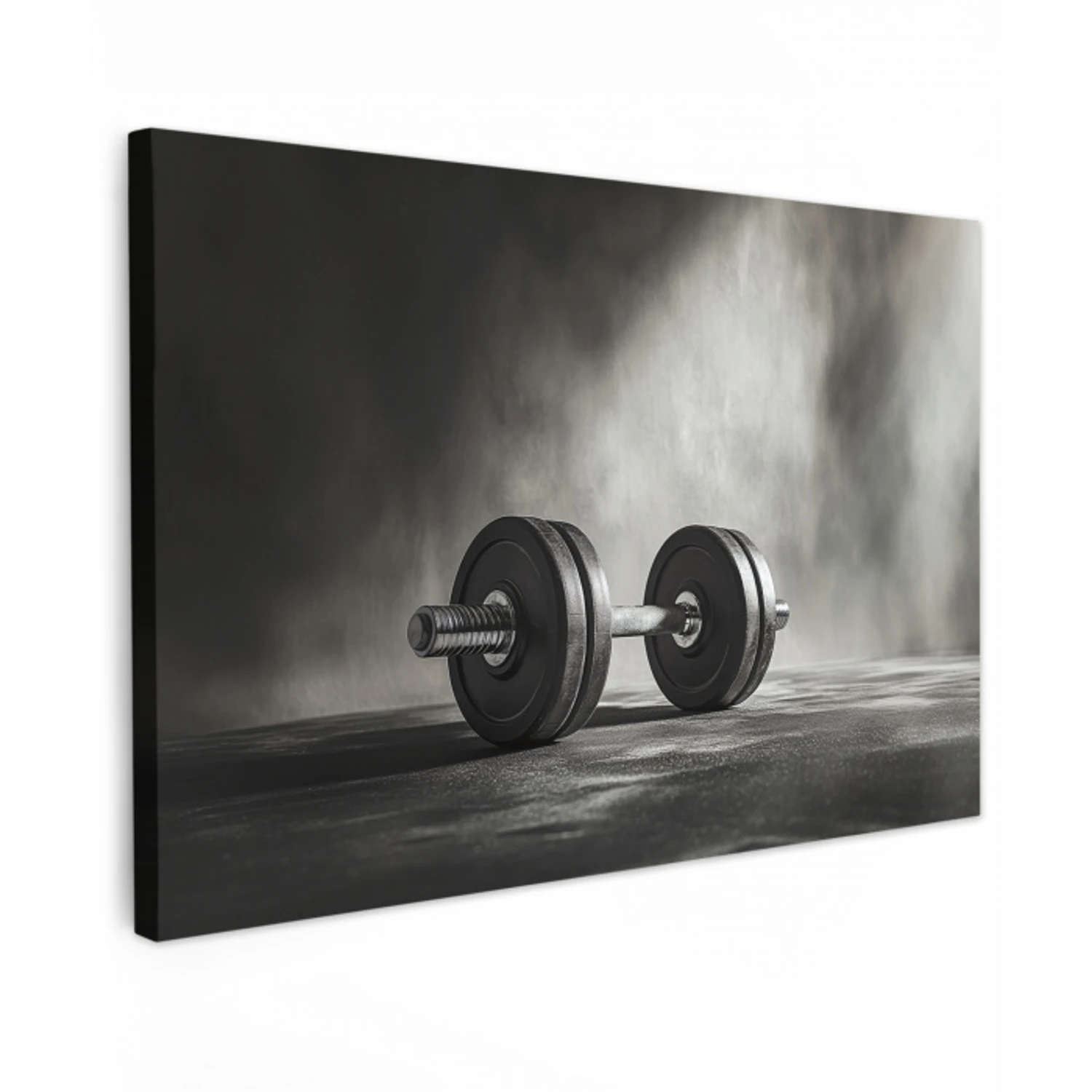 Halter - Gewichten - Zwart Tuinposter op houten frame 2 cm dik klein -3d