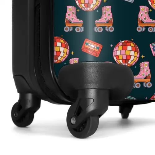 Retro disco 70s patroon kleurrijk NBS - Handbagage koffer - Volwassenen Unisex middel -wiel