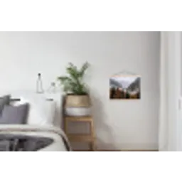 Bergen - Vallei - Mist - Herfst - Natuur textielposter latten blank klein -woonkamer