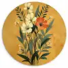 Bladeren - Boeket - Bloemen - Geel Wandcirkel plexiglas klein -3d