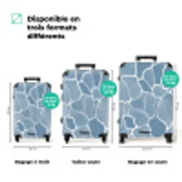 Abstract - Blauw - Bladeren NBS - Handbagage koffer - Volwassenen Unisex middel zzzzzzVergelijking_3FR