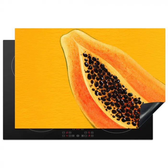 Papaja - Oranje - Topisch Inductie beschermer vinyl 3mm klein -3d