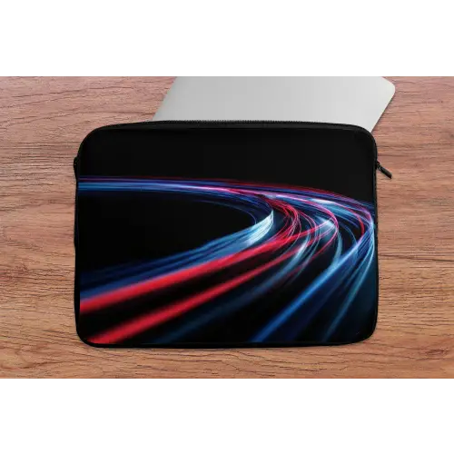 Gaming - Lichtbanen - Golvend - Rood laptophoes neopreen klein -tafel