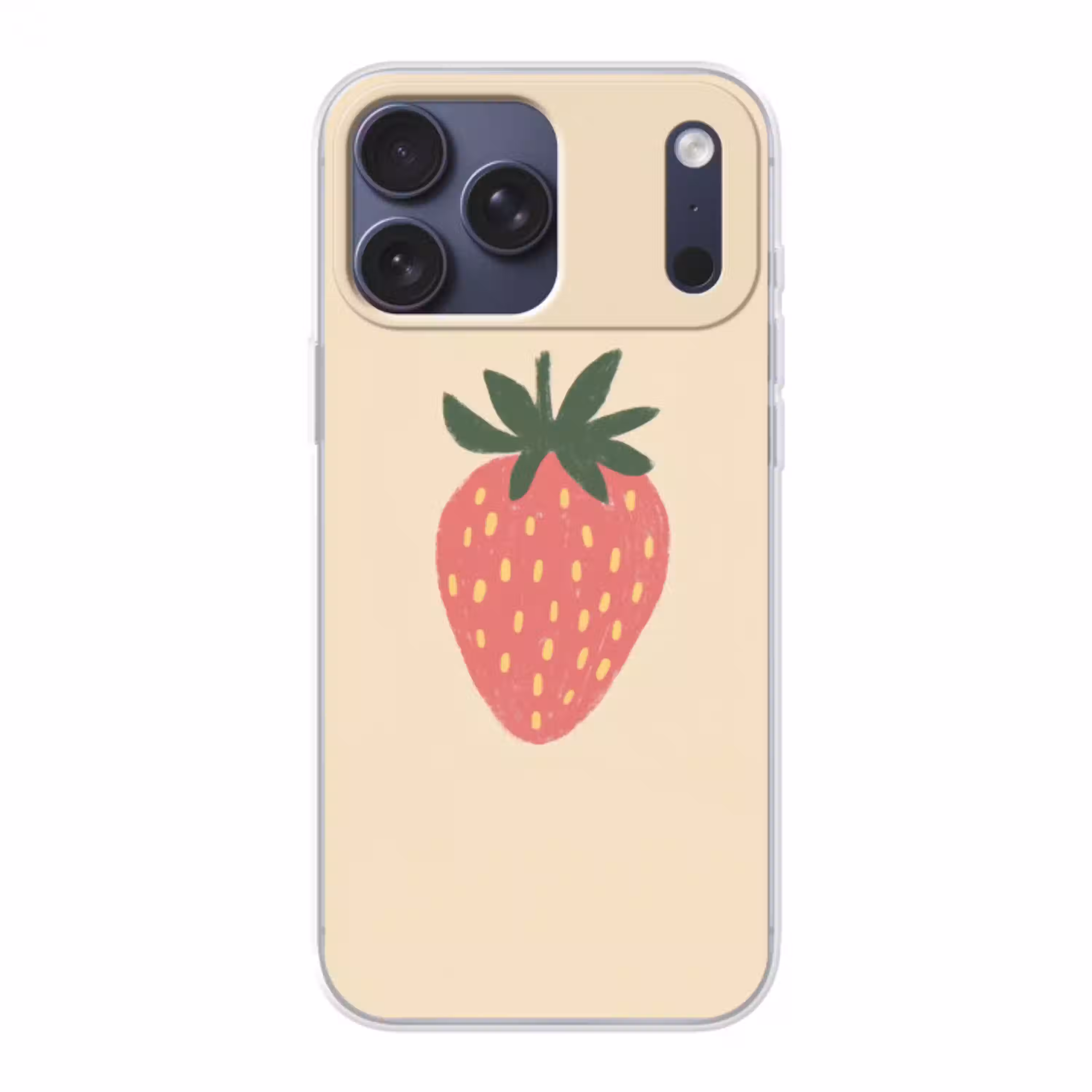 Aardbei - Minimalistisch - Rood - Fruit Telefoonhoesje iPhone 17 Pro Max klein -3d