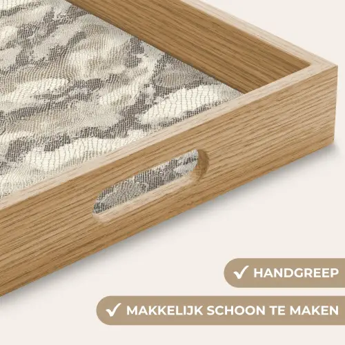 Slang - Patroon - Taupe Dienblad Rechthoek middel 911 -USP_HandgreepNL