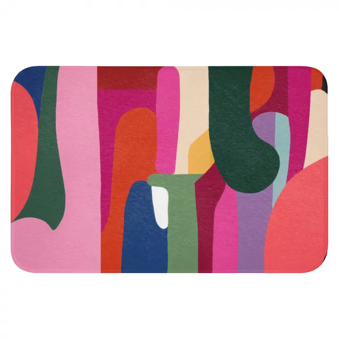 Kleurvakken - Recht - Rond - Abstract Badmat klein -3d