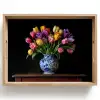 Tulpen - Kleuren - Hout - Vaas Dienblad Rechthoek middel -z3d_shopping