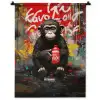 Chimpansee voor graffiti muur Wandkleed katoen klein -zz3d