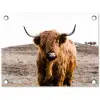Schotse hooglander - Landschap - Koe - Bruin - Dieren - Natuur tuinposter los doek klein -3d