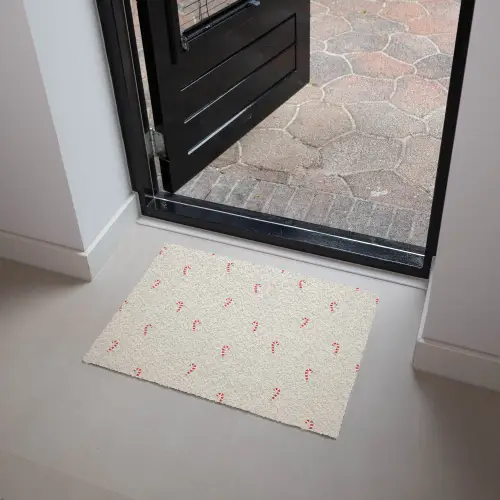 Patroon - Zuurstokken - Beige Deurmat klein 898 -sfeer5