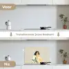 Vrouw - Bloem - Geel - Minimalistisch keuken achterwand spatscherm klein -voor_na_NL
