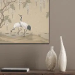 Kraanvogels - Water - Beige PET vilt klein -sfeer6_closeup