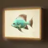 Schubben - Vis - Mint - Minimalistisch Light Box met batterij (Wandlamp) middel -z3d_website
