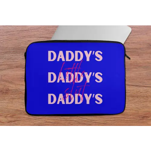 Blauw - Daddy's - Blokletters laptophoes neopreen klein -tafel