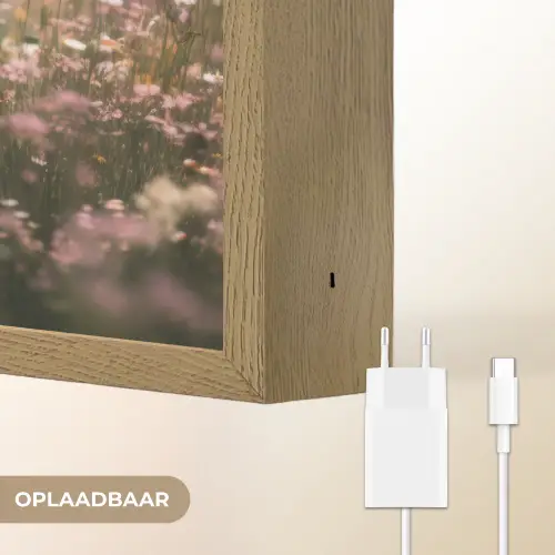 Hert - Wilde bloemen - Bos Light Box met batterij (Wandlamp) middel -USP_websiteoplaadbaarNL