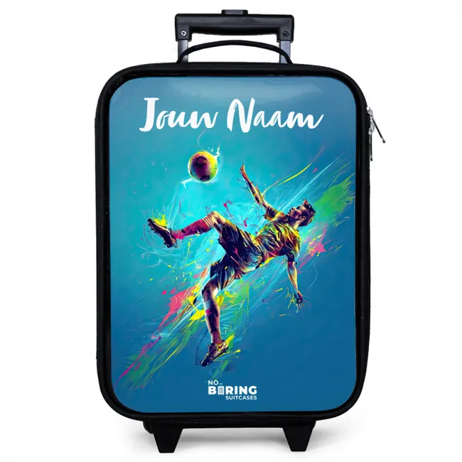 Neon - Voetbal - Schop - Kleurrijk Kinderkoffer - Zwart klein -zzz_website3d