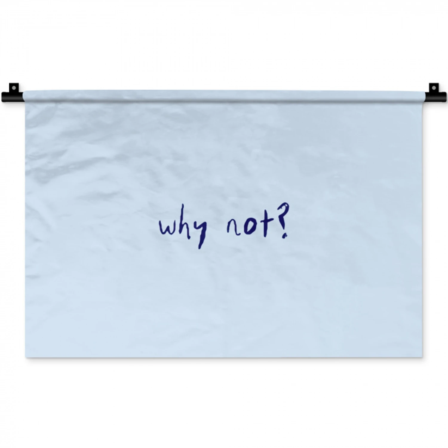 Why not - Blauw - Donker blauw - Quote Wandkleed katoen klein -zz3d