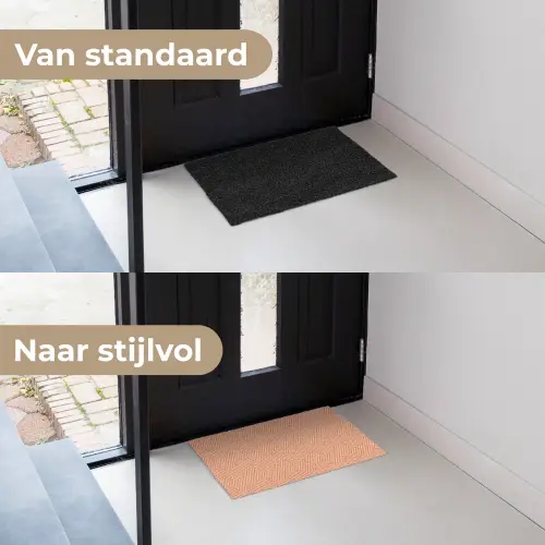 Oranje - Strepen - Patroon Deurmat klein 898 -voor-na_NL