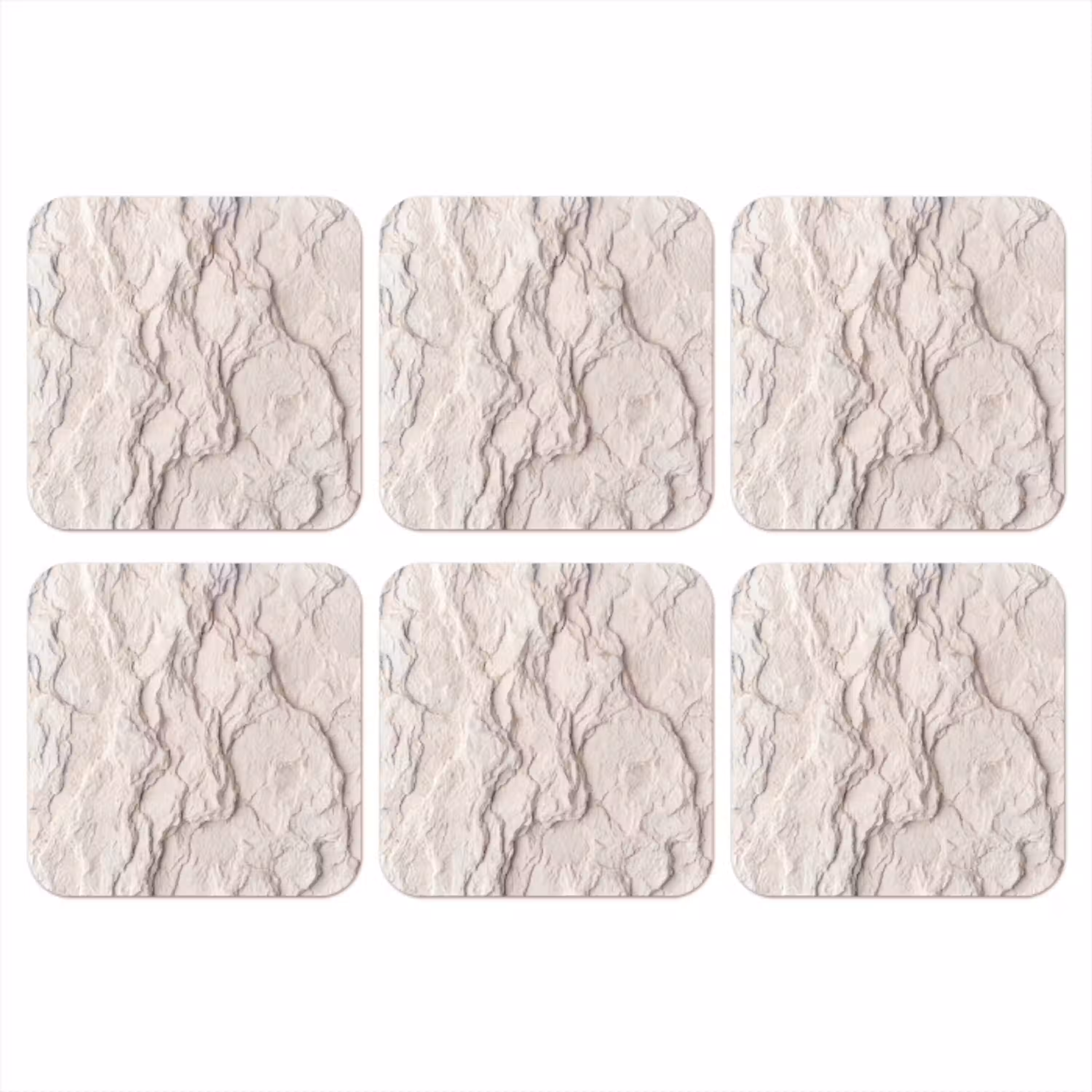 Rots - Structuur - Natuur - Beige - Abstract onderzetter kurk middel -3d