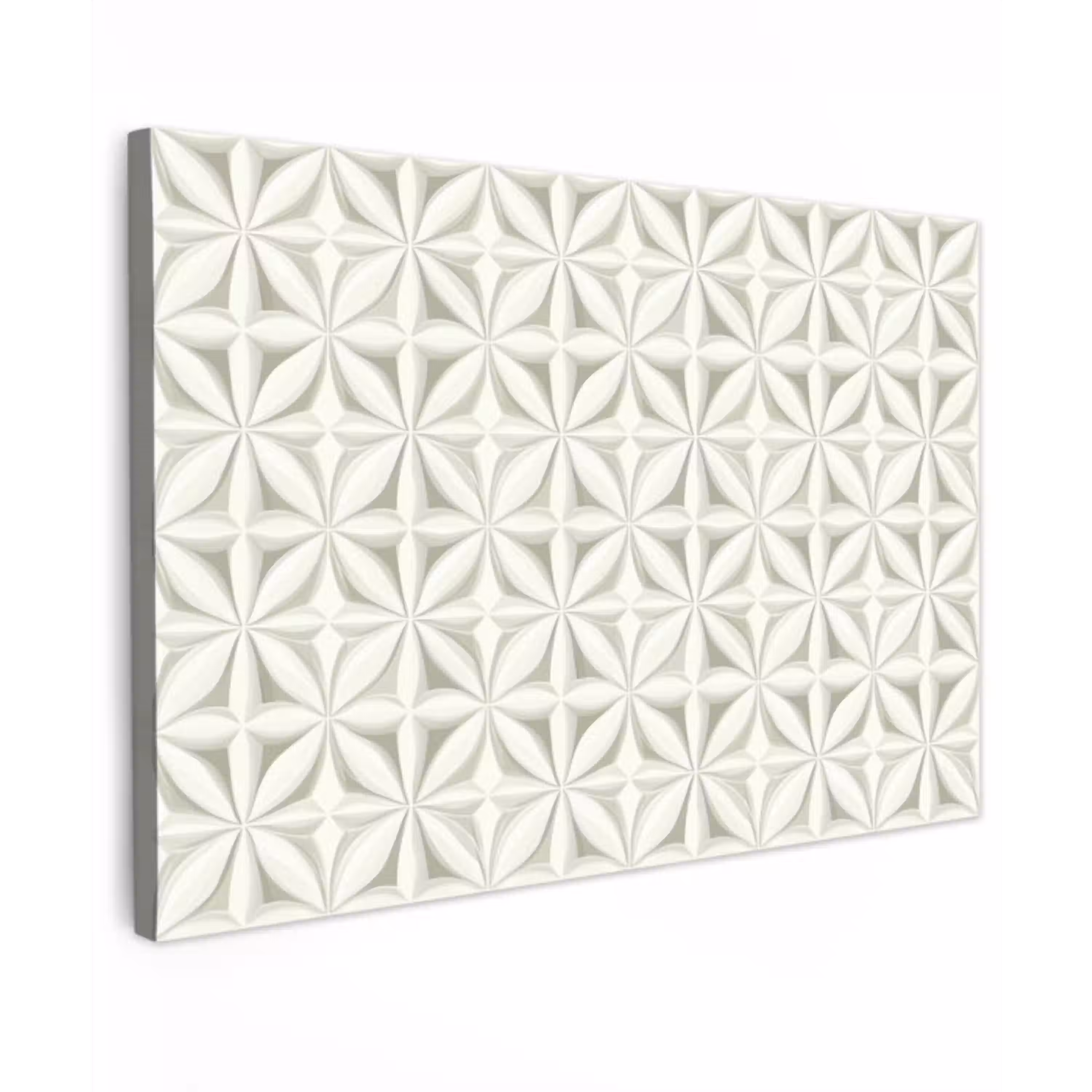 Abstract - Structuur - Grijs - Wit canvas 2cm klein 34 -z3d