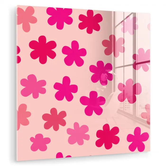 Bloemen - Patroon - Roze plexiglas 5mm klein -zzzproduct_nieuw