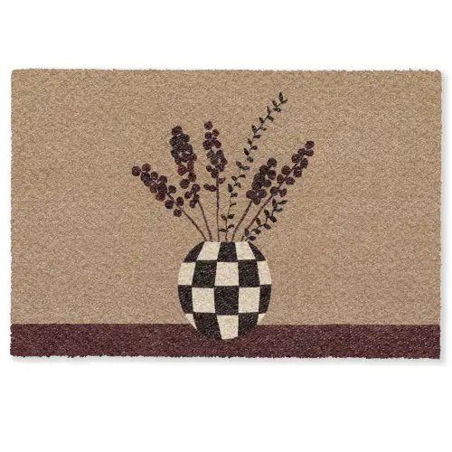 Minimalistisch - Vaas - Bloemen - Bruin Deurmat klein -zkaufland3d