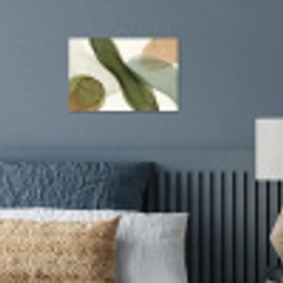 Abstract - Vormen - Modern - Kunst - Groen - Bruin poster papier klein -sfeer2