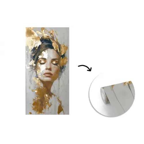 Sierlijk - Vrouw - Goud - Ogen fotobehang vinyl groot -3d