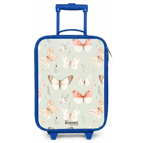 Vlinder patroon in zachte oranje en rode tinten Kinderkoffer - Blauw klein -zz3dotto