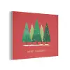 Minimalistisch - Kerstbomen - Rood - Sneeuw PET vilt klein -3d