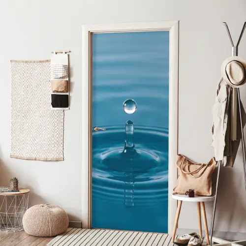 Waterdruppel - Water - Oppervlakte deurposter klein -sfeer6