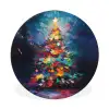 Kerstboom - Kerst - Abstract - Kleurrijk Wandcirkel aluminium klein -3d