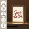 Ciao bella - Rood - Wit - Minimalistisch Light Box met kabel (Tafellamp) klein -USP_DE