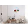 Strand - Huisjes - Kleurrijk - Duinen Wandcirkel aluminium klein -woonkamer