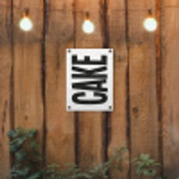 Zwart - Cake - Eten - Decoratie tuinposter los doek klein -sfeer1