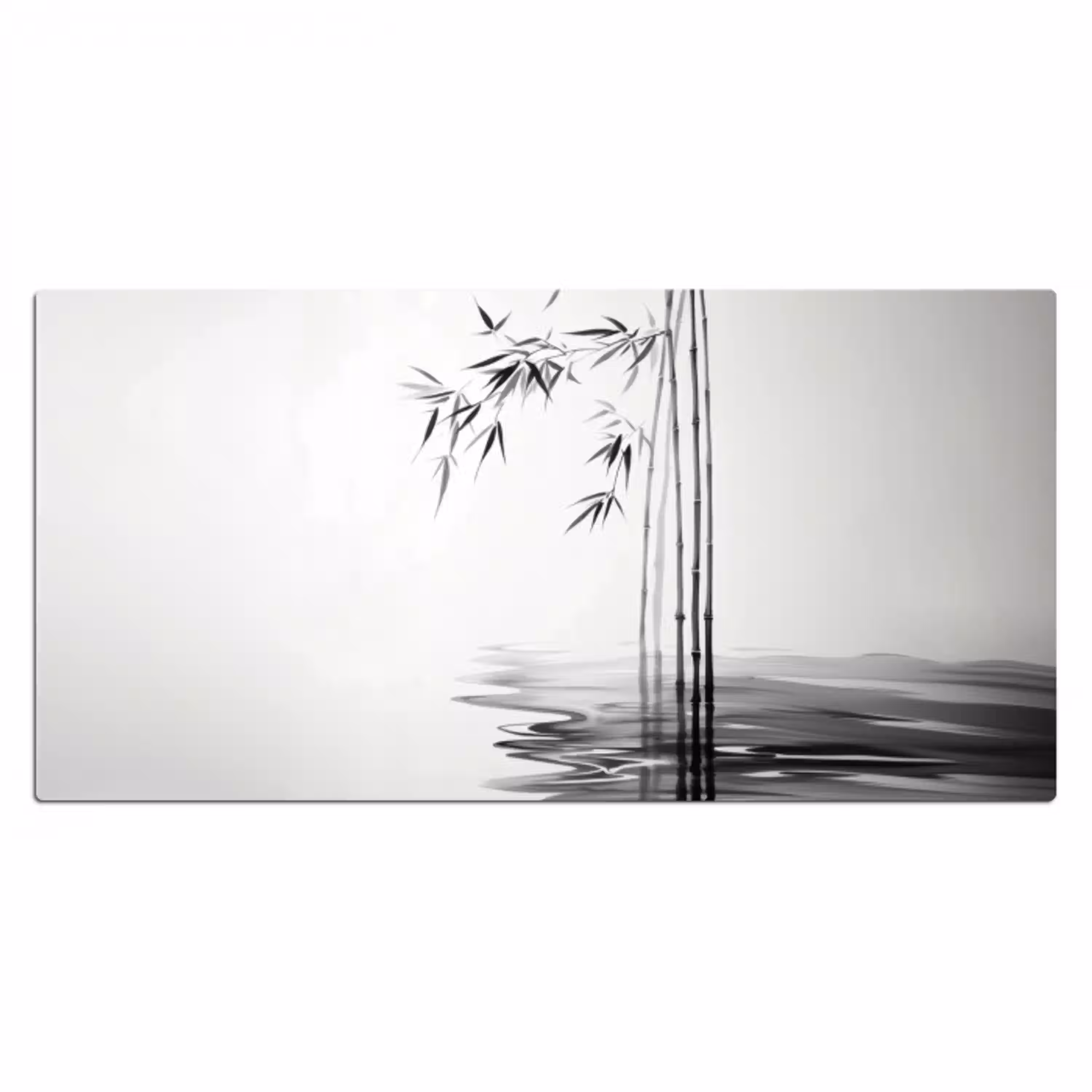 Bamboestammen - Water - Minimalistisch - Wit Muismat XXL klein -3d_leeg