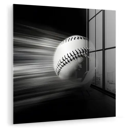 Honkbal - Wit - Vliegt plexiglas 5mm klein -zzzproduct_nieuw