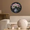 Bloemen - Roze - Tulpen - Vaas Akoestische PET Vilt - Rond klein -sfeer1