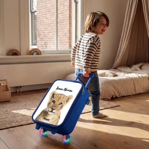 Winnie Welpje Kinderkoffer - Blauw klein -sfeer1